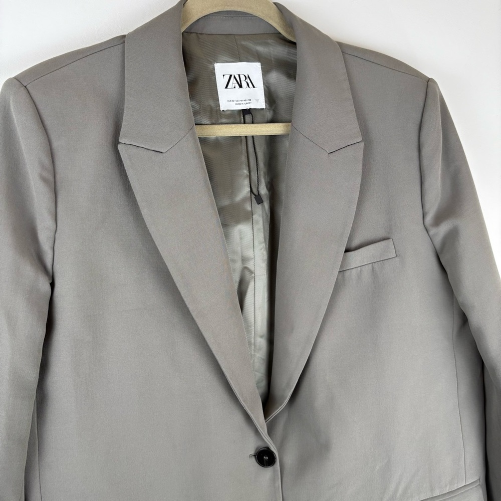 Zara Basic Womens Medium Blazer Jacket Business 2… - image 4